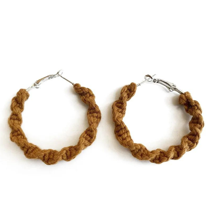 Macrame  Hoops (Mustard)