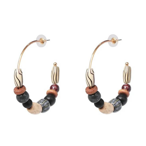 New Year Eve Beaded Hoops