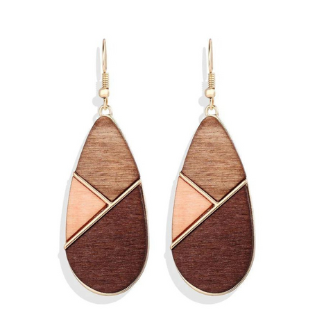 Brown Tear Drop- Earings