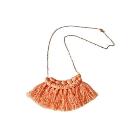 Macrame Fringe with chain (Peach)