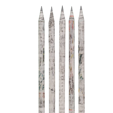 Recycled Newspaper Pencil HB#2 (pk of 10) with Eraser + Sharpener