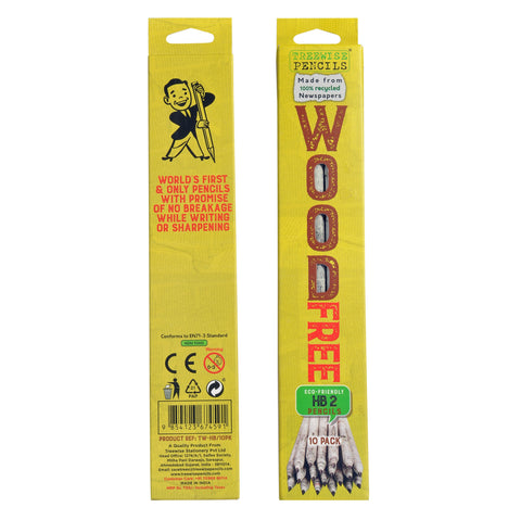 Recycled Newspaper Pencil HB#2 (pk of 10) with Eraser + Sharpener
